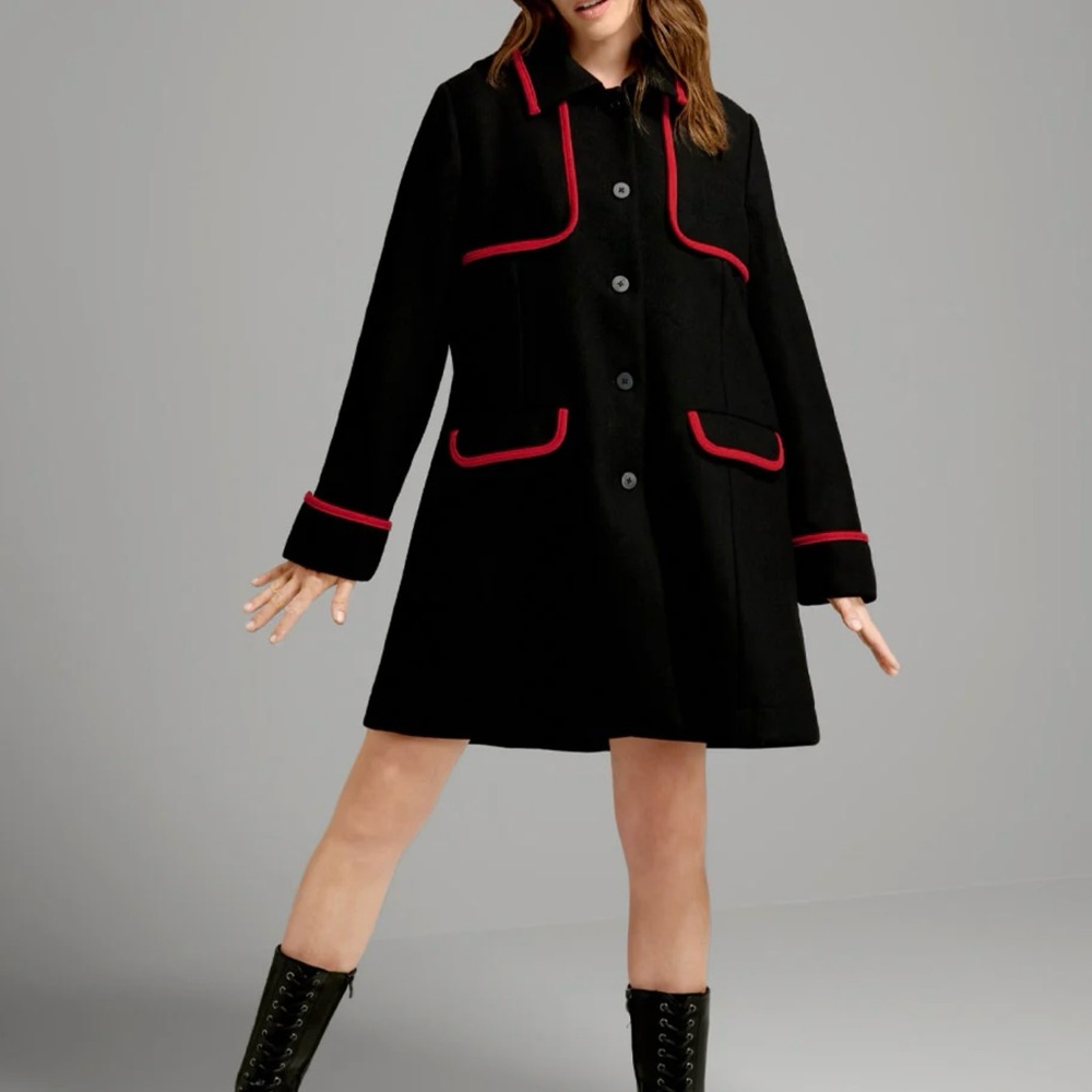 Dangerfield GOTH Black Licorice Wool Coat